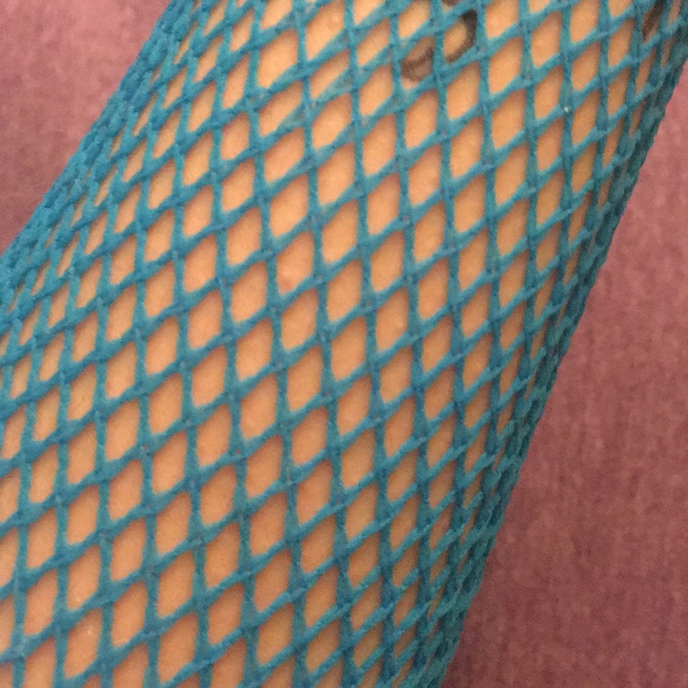 Electric Blue Footless Fishnet Tights